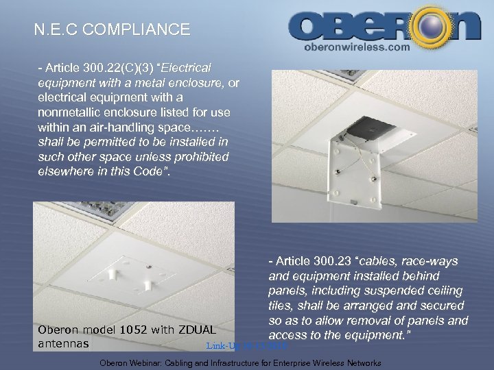 N. E. C COMPLIANCE - Article 300. 22(C)(3) “Electrical equipment with a metal enclosure,