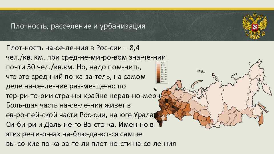 Уровень урбанизации европейского юга россии