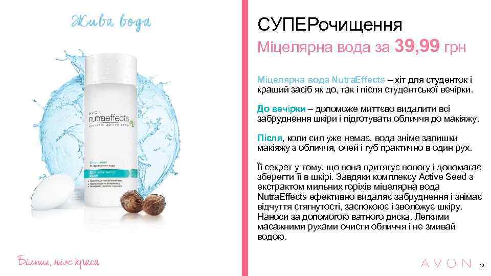 СУПЕРочищення Міцелярна вода за 39, 99 грн Міцелярна вода Nutra. Effects – хіт для