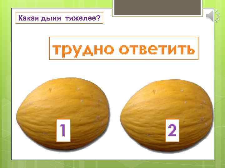 Какая дыня тяжелее? 