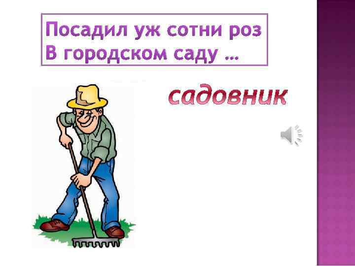 Посадил уж сотни роз В городском саду … 