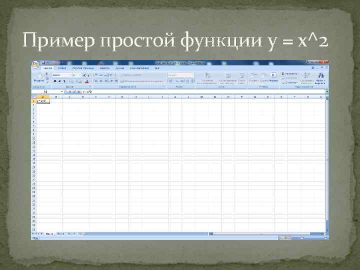 Пример простой функции y = x^2 