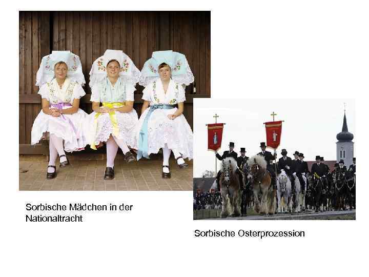 Sorbische Mädchen in der Nationaltracht Sorbische Osterprozession 