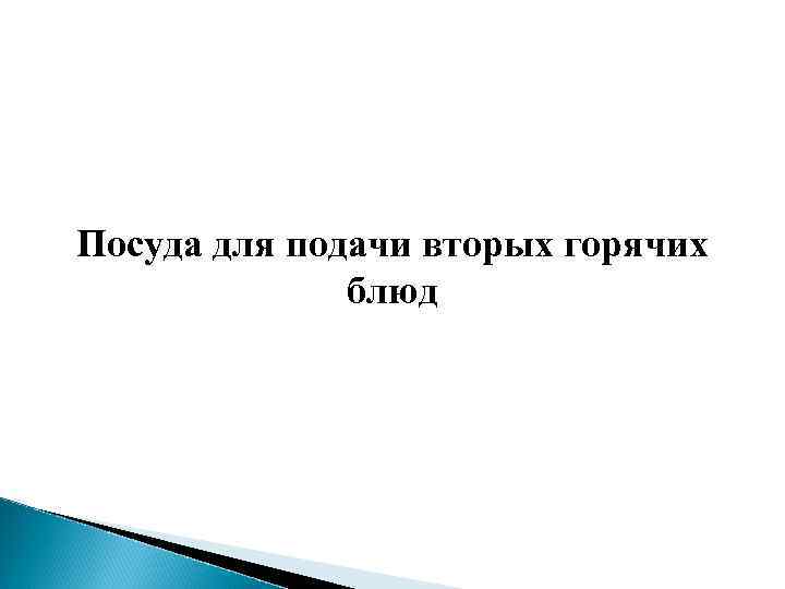 Посуда для подачи вторых горячих блюд 