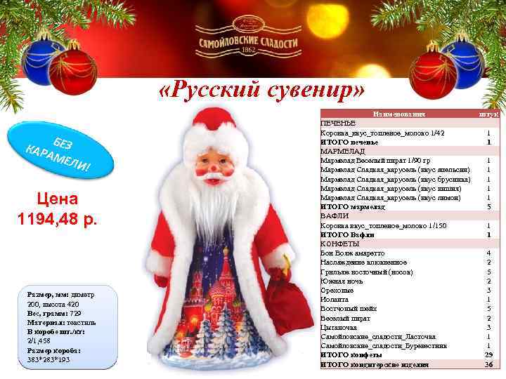  «Русский сувенир» Б КАР ЕЗ АМЕ Л И! Цена 1194, 48 р. Размер,