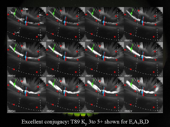 Excellent conjugacy: T 89 Kp 3 to 5+ shown for E, A, B, D