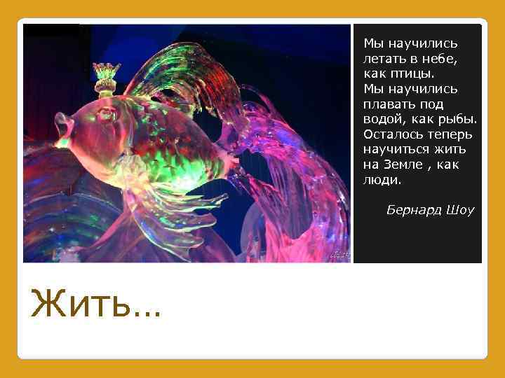 Мы научились летать в небе, как птицы. Мы научились плавать под водой, как рыбы.