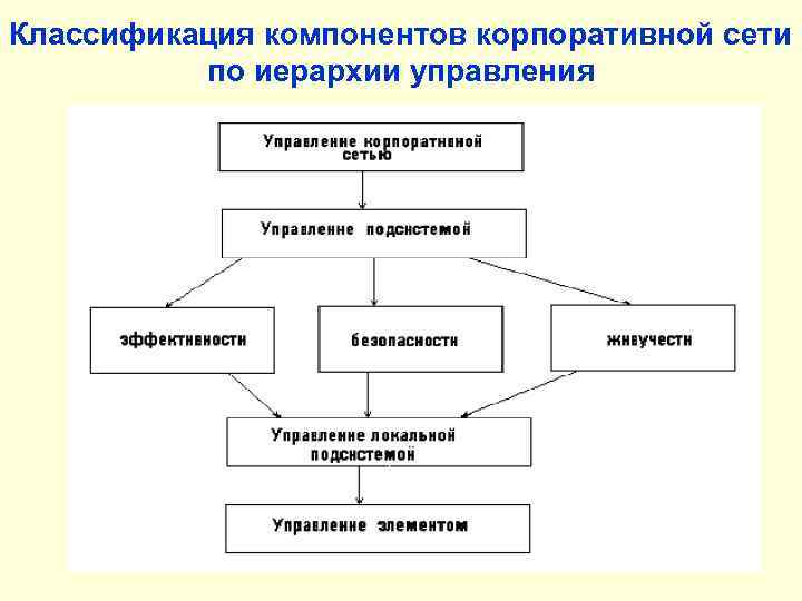 Классификация компонентов корпоративной сети по иерархии управления 