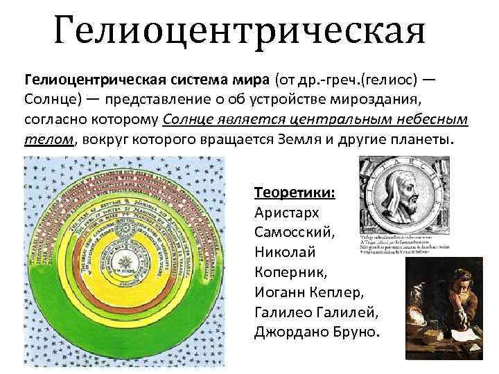 Гелиоцентрическая система мира (от др. -греч. (гелиос) — Солнце) — представление о об устройстве