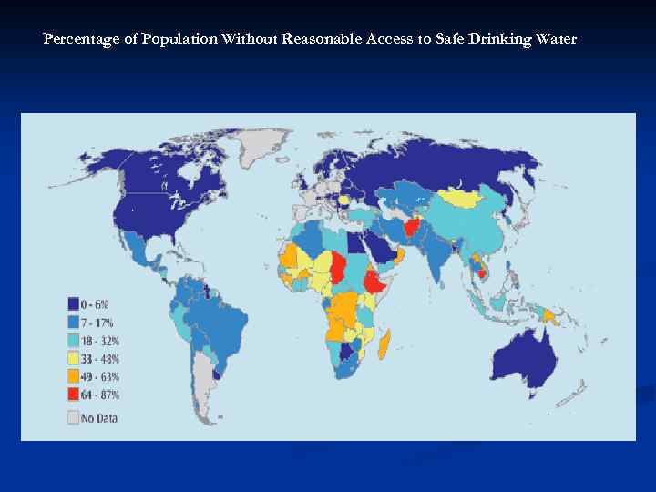 Percentage of Population Without Reasonable Access to Safe Drinking Water 