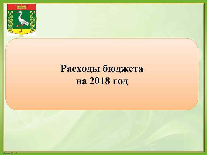 Расходы бюджета на 2018 год 