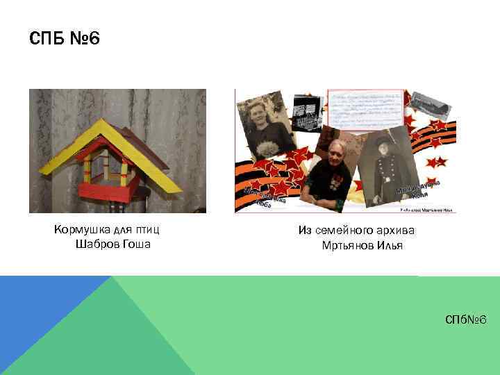СПБ № 6 Кормушка для птиц Шабров Гоша Из семейного архива Мртьянов Илья СПб№