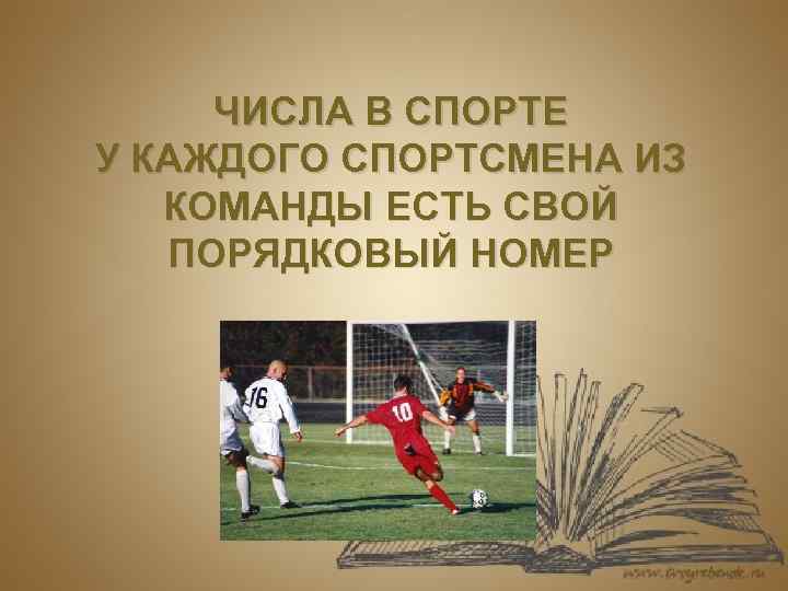 ЧИСЛА В СПОРТЕ У КАЖДОГО СПОРТСМЕНА ИЗ КОМАНДЫ ЕСТЬ СВОЙ ПОРЯДКОВЫЙ НОМЕР 