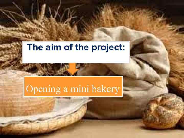 The aim of the project: Opening a mini bakery 