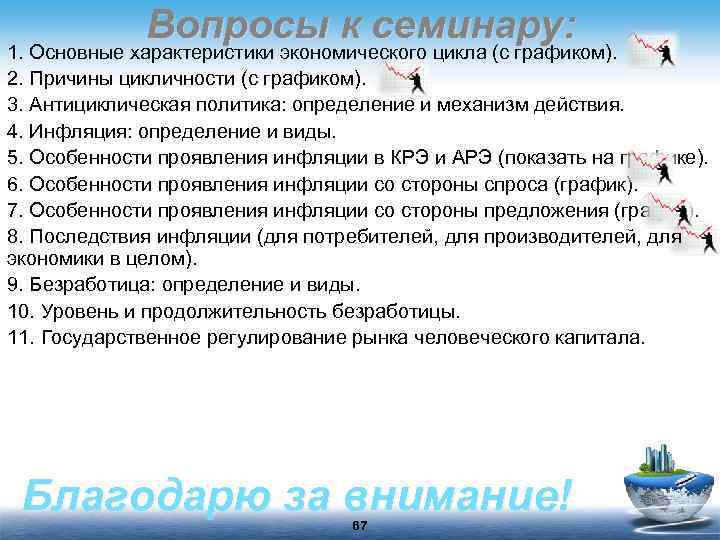 Вопросы к семинару: 1. Основные характеристики экономического цикла (с графиком). 2. Причины цикличности (с