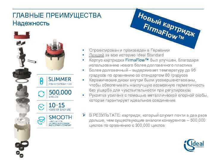 ГЛАВНЫЕ ПРЕИМУЩЕСТВА Надежность • • • Нов ый Firm картр a. Flo идж w™