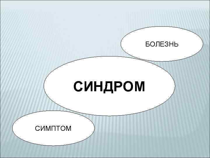 БОЛЕЗНЬ СИНДРОМ СИМПТОМ 