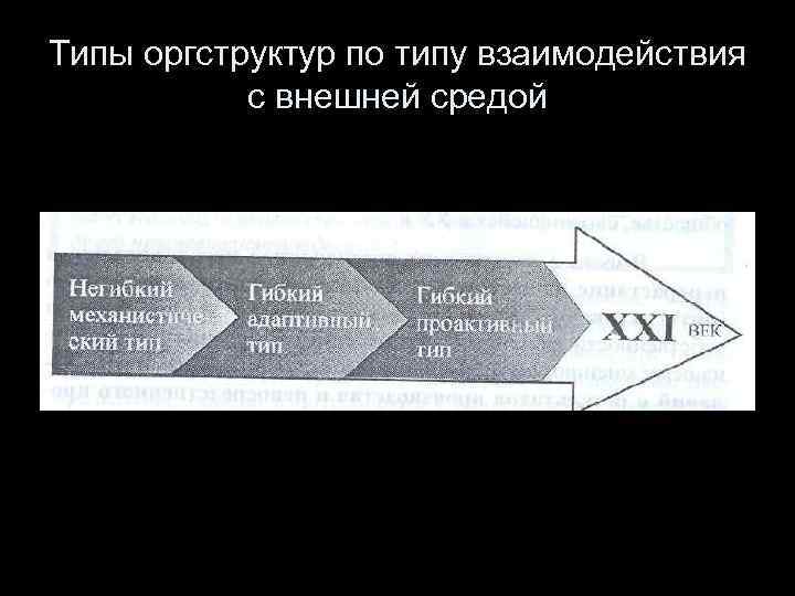 Типы оргструктур по типу взаимодействия с внешней средой 