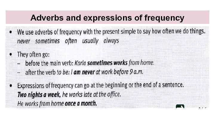 Adverbs and expressions of frequency 
