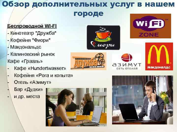 Обзор дополнительных услуг в нашем городе Беспроводной WI-FI - Кинотеатр 