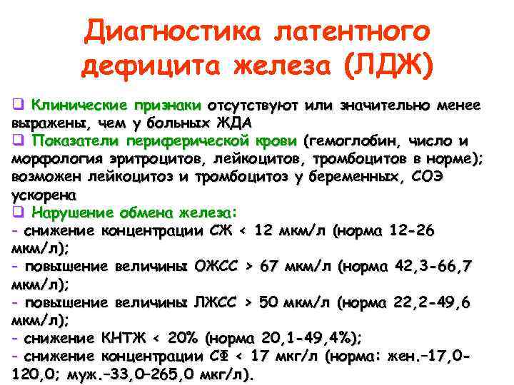 Латентный дефицит железа рекомендации