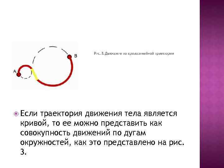  Если траектория движения тела является кривой, то ее можно представить как совокупность движений