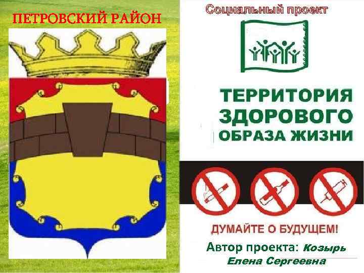ПЕТРОВСКИЙ РАЙОН Социальный проект Автор проекта: Козырь Елена Сергеевна 