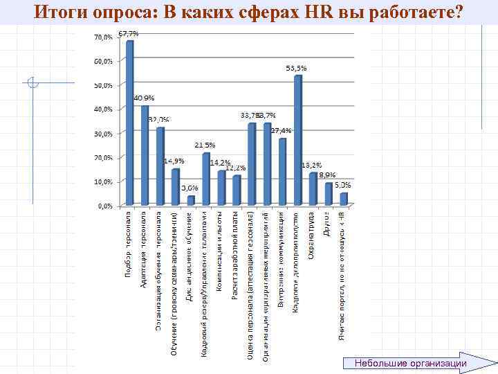 Итоги опроса: В каких сферах HR вы работаете? Небольшие организации 