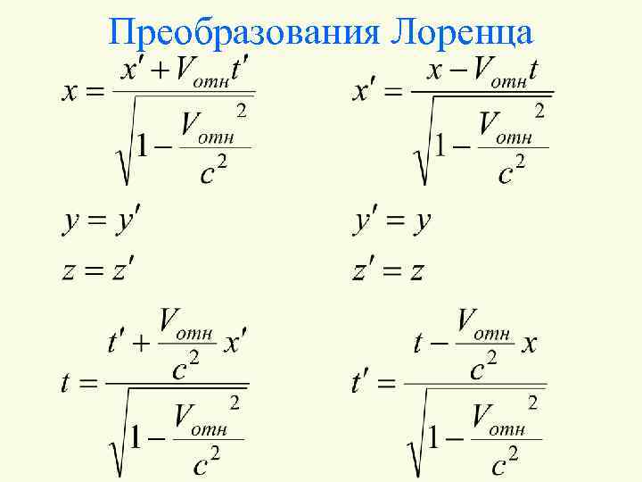 Преобразования Лоренца 