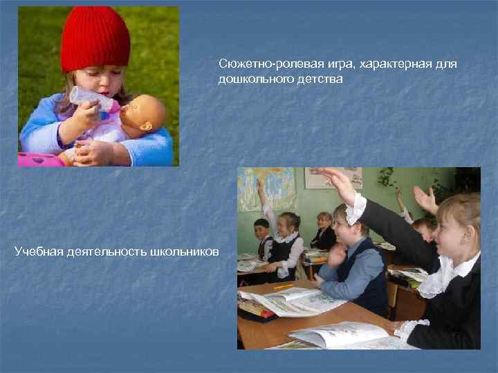 Сюжетно-ролевая игра, характерная для дошкольного детства Учебная деятельность школьников 