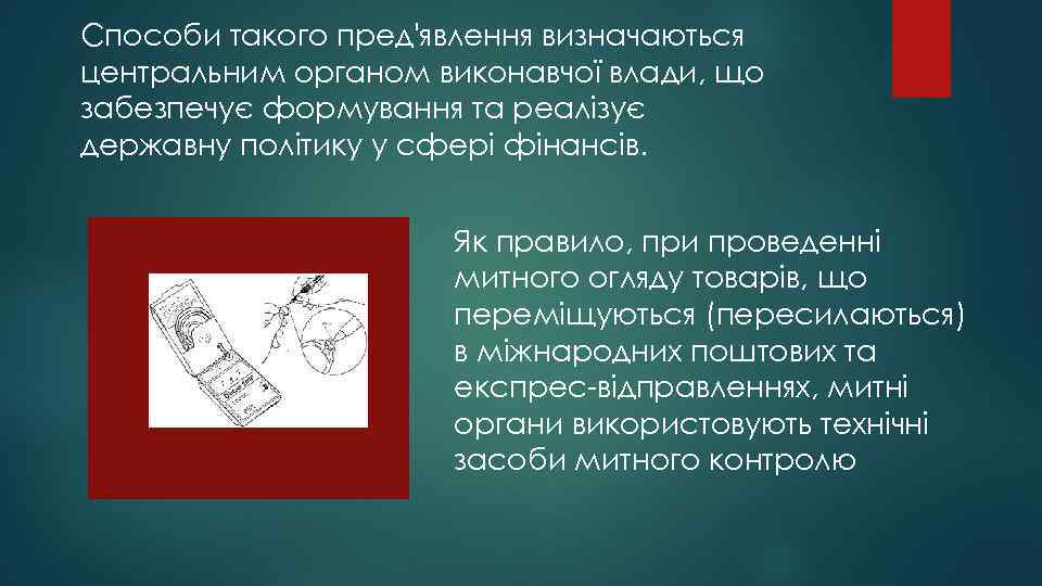 Способи такого пред'явлення визначаються центральним органом виконавчої влади, що забезпечує формування та реалізує державну