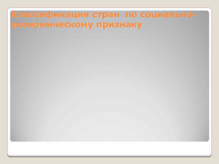 Классификация стран по социальноэкономическому признаку 