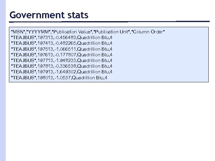 Government stats 