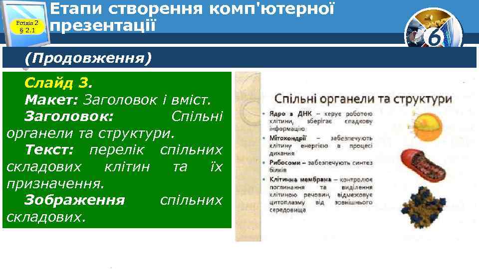 Розділ 2 § 2. 1 Етапи створення комп'ютерної презентації (Продовження) Слайд 3. Макет: Заголовок