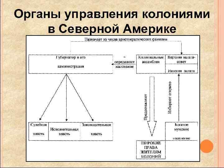 Органы управления колониями в Северной Америке 