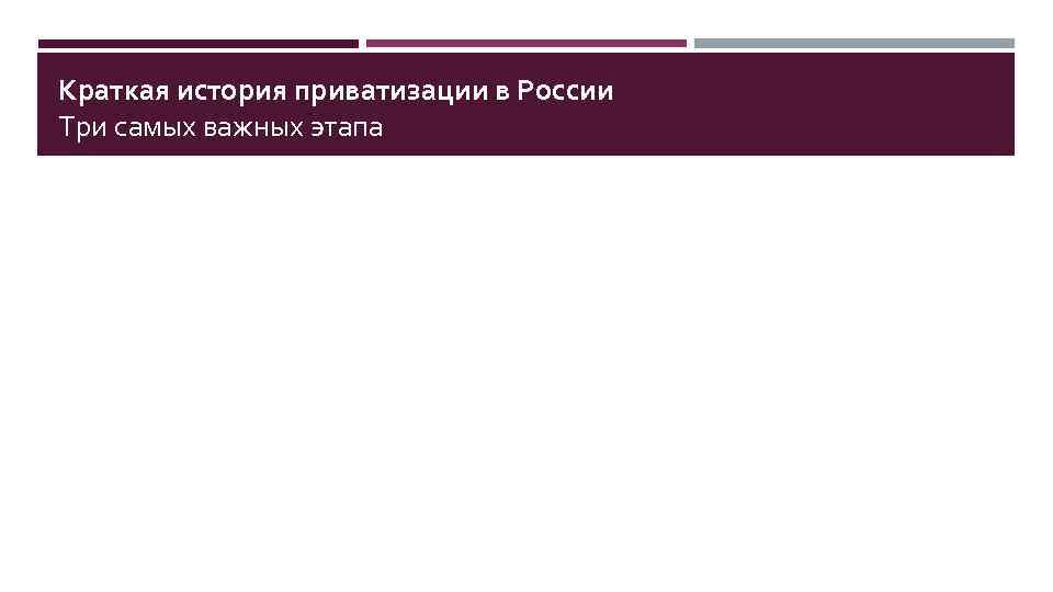 Краткая история приватизации в России Три самых важных этапа 