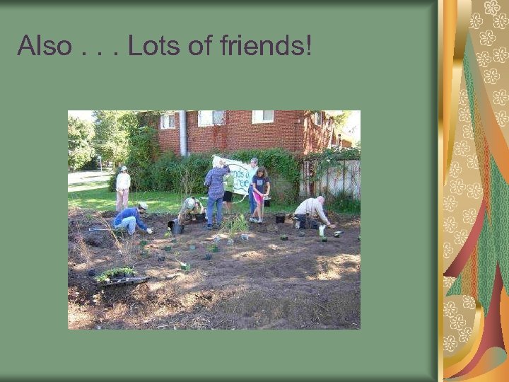 Also. . . Lots of friends! 