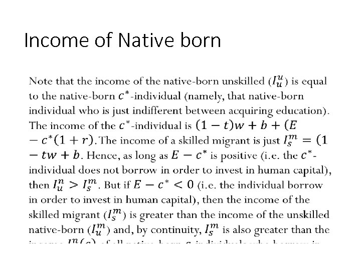 Income of Native born • 170 