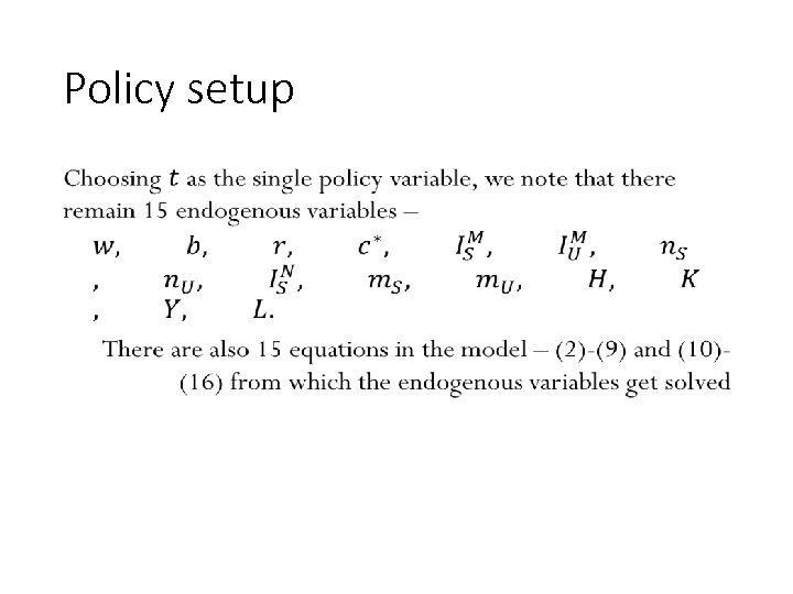 Policy setup • 95 