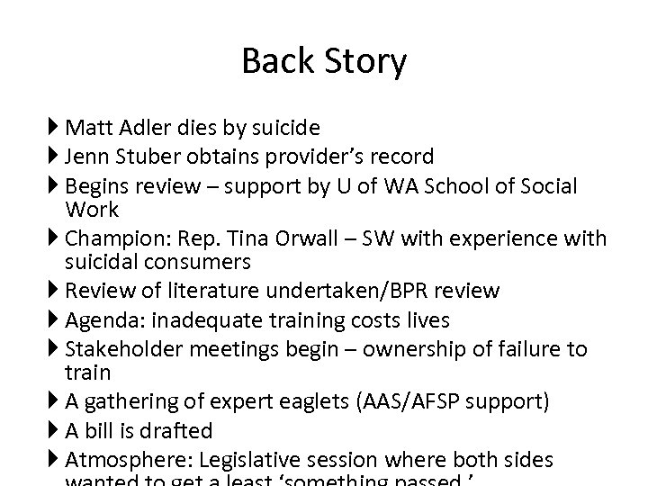 Back Story Matt Adler dies by suicide Jenn Stuber obtains provider’s record Begins review
