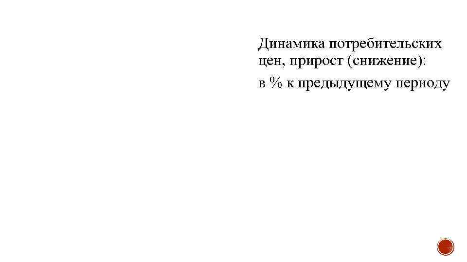 Динамика потребительских цен, прирост (снижение): в % к предыдущему периоду 