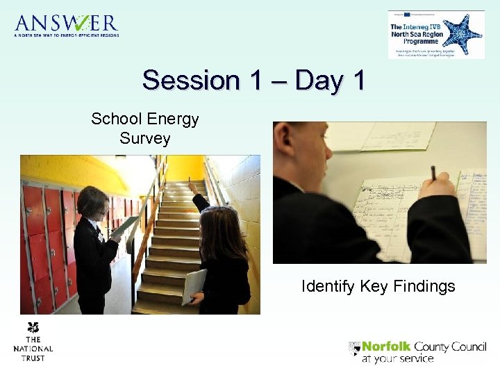 Session 1 – Day 1 School Energy Survey Identify Key Findings 