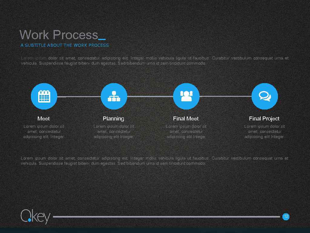 Work Process A SUBTITLE ABOUT THE WORK PROCESS Lorem ipsum dolor sit amet, consectetur