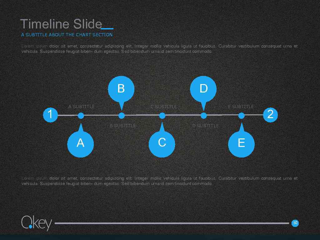 Timeline Slide A SUBTITLE ABOUT THE CHART SECTION Lorem ipsum dolor sit amet, consectetur