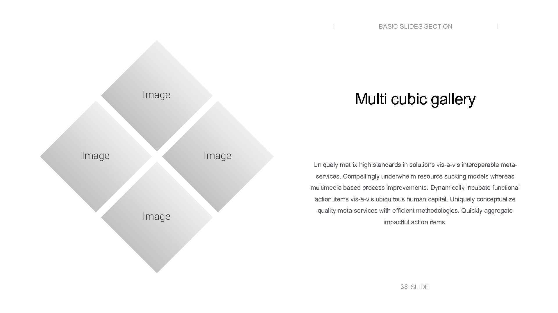 BASIC SLIDES SECTION Multi cubic gallery Uniquely matrix high standards in solutions vis-a-vis interoperable