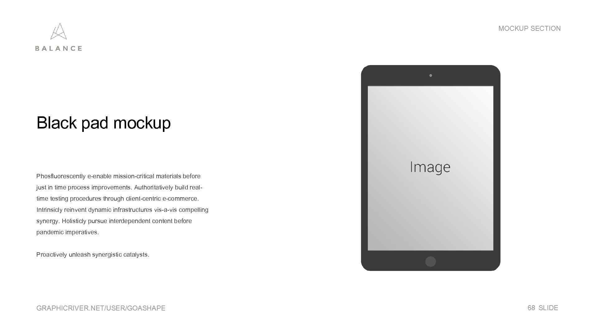 MOCKUP SECTION Black pad mockup Phosfluorescently e-enable mission-critical materials before just in time process