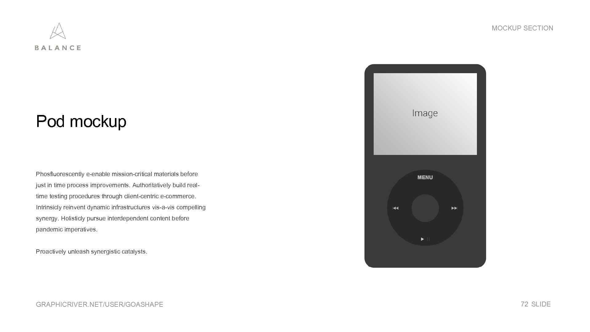 MOCKUP SECTION Pod mockup Phosfluorescently e-enable mission-critical materials before just in time process improvements.
