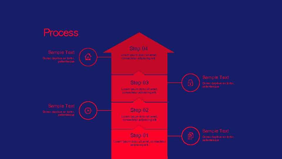 Process Sample Text Donec dapibus ex tortor, pellentesque Step 04 Lorem ipsum dolor sit