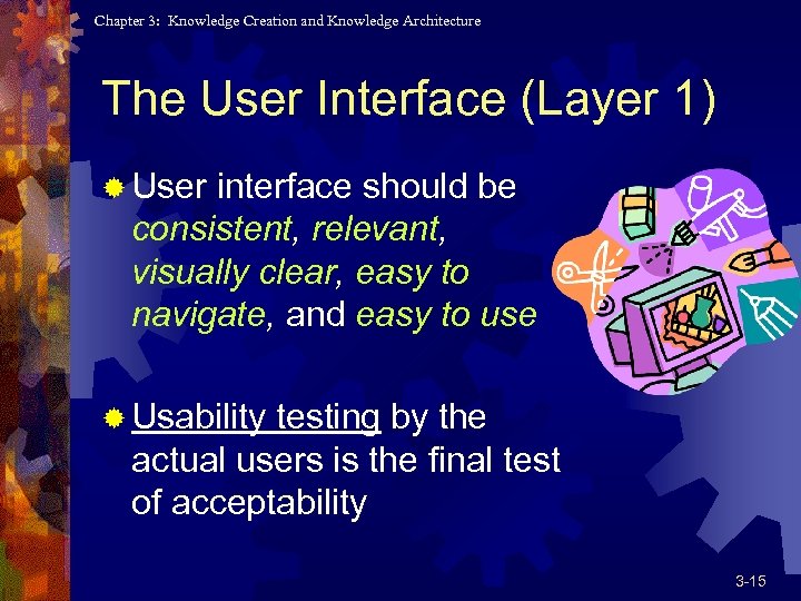 Chapter 3: Knowledge Creation and Knowledge Architecture The User Interface (Layer 1) ® User