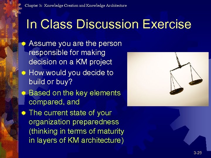 Chapter 3: Knowledge Creation and Knowledge Architecture In Class Discussion Exercise Assume you are